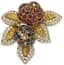 ‘EXOTIC FLOWER’ MAGNIFICENT 18K YELLOW GOLD, DIAMOND, RUBY AND SAPPHIRE BROOCH