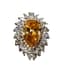 PLATINUM NATURAL FANCY DEEP BROWN-YELLOW DIAMOND AND DIAMOND RING (GIA CERTIFICATE)