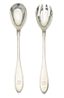 K. ANDERSON PAIR OF ART NOUVEAU SILVER SALAD SERVERS, STOCKHOLM, 1913