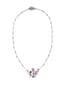 18K WHITE GOLD, DIAMOND, TANZANITE, CITRINE, AMETHYST AND CHALCEDONY NECKLACE