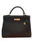 HERMES KELLY 32 RETOURNE
Black grained leather, 2001