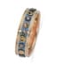14K ROSE GOLD, WHITE AND BLUE ENAMEL AND DIAMOND RING