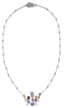 18K WHITE GOLD, DIAMOND, TANZANITE, CITRINE, AMETHYST AND CHALCEDONY NECKLACE
