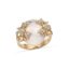 BAGUE EN OR ROSE ET GRIS 18K, QUARTZ ROSE ET DIAMANTS