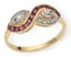 18K YELLOW AND WHITE GOLD, DIAMOND AND RUBY RING
