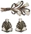 SET OF SILVER EARRINGS AND SILVER-PLATED BROOCH