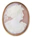 CAMEO AND GOLD BROOCH WITH FEMALE PROFILE