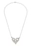 ART DECO STYLE NECKLACE 18K WHITE GOLD CHAIN WITH PLATINUM AND DIAMOND PENDANT