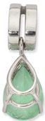 18K WHITE GOLD DIAMOND AND EMERALD PENDANT