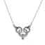 ART DECO STYLE NECKLACE 18K WHITE GOLD CHAIN WITH PLATINUM AND DIAMOND PENDANT