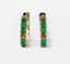 18K YELLOW GOLD HUGGIES WITH EMERALDS AND YELLOW SAPPHIRE