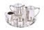 ELWYN PLATE, A FIVE-PIECE
SILVER-PLATED TEA AND
COFFEE SERVICE
including a machine-tooled circular tray