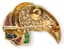 ‘TOUCAN’ 18K YELLOW GOLD, DIAMOND, EMERALD, RUBY AND SAPPHIRE BROOCH