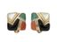 ASCH GROSSBARDT
VINTAGE YELLOW GOLD ONYX CORAL MALACHITE MOTHER-OF-PEARL AND DIAMONDS EARCLIPS