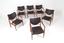 FINN JUHL (1912 - 1989)
Set of six wooden armchairs with brown leather upholstey