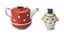 SOVIET PORCELAIN TEA SET WITH TEAPOT AND TWO CUPS AND SAUCERS
Korosten, mid-20th century