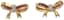 18K YELLOW GOLD, DIAMOND, RUBY BOW STUD EARRINGS