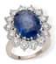 18K WHITE GOLD, DIAMOND AND CEYLON SAPPHIRE* RING
