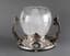 RUSSIAN CRYSTAL AND SILVER VASE WITH TWO HANDLES DECORATED WITH SEMI-PRECIOUS STONES