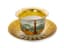 PAIRE DE TASSES ET DE SOUCOUPES EN PORCELAINE RUSSE
Tasses : Fabrique Batenin, Saint-Pétersbourg, années 1830 ; soucoupes : Fabrique de porcelaine Kuznetsov