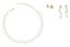 PARURE COLLIER ET BOUCLES D’OREILLES EN OR JAUNE 18K ET PERLES D’EAU DOUCE
