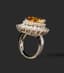 PLATINUM NATURAL FANCY DEEP BROWN-YELLOW DIAMOND AND DIAMOND RING (GIA CERTIFICATE)