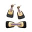 ‘BOW TIE’ SET OF SILVER-GILT, BLACK ONYX AND AMETYST BROOCH AND PENDANT EARRINGS