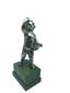 Russian silver  gurine of a boy with grapes on a stone base Master's mark ‘AЛ’ and silver hallmark ‘84’
