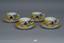 A soviet porcelain set from the ‘Yellow Service’, comprising four teacups and saucers
Painting designer Z. V. Kobyletskaya, State Porcelain Factory, middle of the 1930s
Form designer ‘People’s Commissariat of Education’ S. V. Chekhonin. 1923
