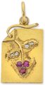 PENDENTIF RUSSE ANTIQUE EN OR JAUNE 14K, DIAMANTS ET RUBIS
SAINT-PETERSBOURG, AVANT 1927
