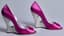 CASADEI FUCHSIA SATIN PUMPS WITH CRYSTAL HEELS