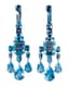 18K WHITE GOLD GIRANDOLE EARRINGS SET AND RING WITH IMPORTANT BLUE TOPAZES
