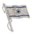 14K WHITE GOLD, DIAMOND AND SAPPHIRE FLAG BROOCH