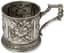 RUSSIAN SILVER GLASS HOLDER WITH EMBOSSED AND CHASED FLOWERS
Gustav Klingert, Moscow, 1899-1908