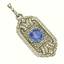 ART DECO SAPPHIRE AND PLATINUM PENDANT