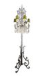 LUSTRE SUR PIED À SIX LUMIÈRES DE STYLE LOUIS XV EN BRONZE DORÉ ET VERRE TAILLÉ, 20ÈME SIÈCLE