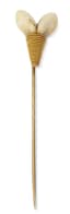 14K GOLD TIE PIN WITH WARTHOG TUSKS