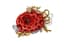 GOLD, CORAL AND DIAMONDS FLOWER BROOCH