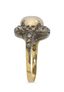 BAGUE EN OR JAUNE 18K ET ARGENT DORE DIAMANTS ET OPALE