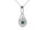 WHITE GOLD 18K, DIAMONDS AND EMERALD NECKLACE AND 'HEART' PENDANT