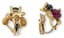 ‘BEE’ 18K YELLOW GOLD, SAPPHIRE, RUBY AND DIAMOND EARRINGS