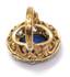 BUCCELLATI Mario; 1940's. Sapphire ring
BUCCELLATI Mario; 1940's. Ring in yellow gold and Sri Lankan sapphire, natural oval cut size of 9.4 carats and old cut d...
