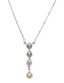 COLLIER OR GRIS 18K, PERLES, DIAMANTS