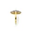 14K WHITE AND YELLOW GOLD, DIAMOND AND SAPPHIRE RING