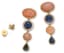 18K YELLOW GOLD, DIAMONDS, SAPPHIRES AND MOONSTONES PENDANT EARRINGS