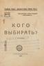 WHO SHOULD WE VOTE FOR?
Peterburg: Ed. Priboi, 1917.