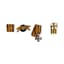 GROUP OF FOUR MILITARIA ITEMS: MINIATURE ST. GEORGE'S CROSS, MINIATURE SAINT GEORGE'S CROSS FOR BUTTONHOLE, BUTTONHOLE RIBBON, RIBBON WITH CROSSED SWORDS