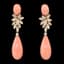 CORAL, DIAMONDS AND 18K GOLD EARRINGS