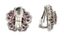 BOUCLES D’OREILLES EN OR GRIS 14K, DIAMANTS ET RUBIS
