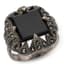 SILVER, ONYX AND MARCASITE RING